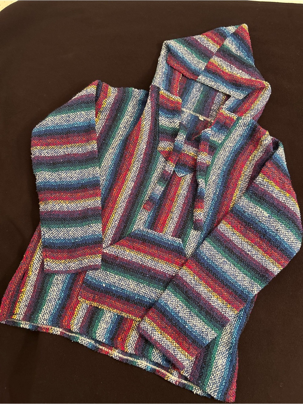 Unisex authentic Drug Rug Knit Cotton Multicolor Striped Pockets Size M Mexico M